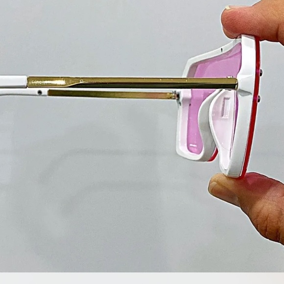 Pink malibu barbie gold aviator sunglasses goggle Fendi wild fox dollbaby sheild - Picture 3 of 4